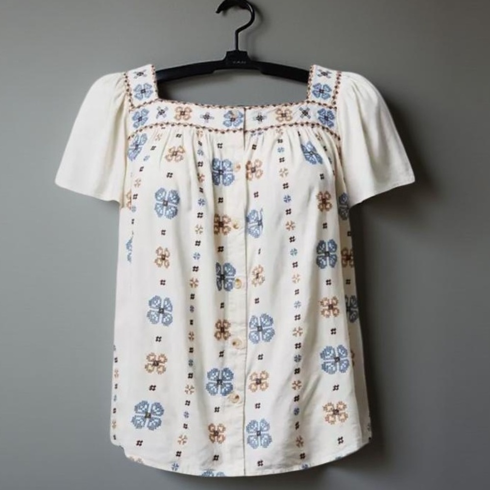 TORRID Beach Linen Eyelet‎ Trim Shirt NWT Size 1X - Picture 5 of 8